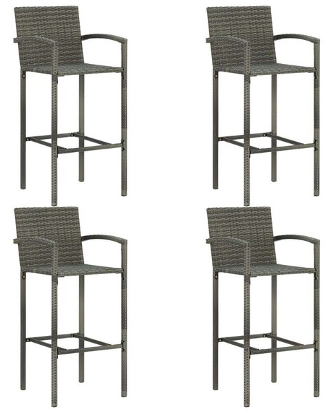 VidaXL Kerti Bárszett - 5 részes - Akácfa/Polyrattan - Szürke