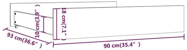 VidaXL 2 db tömör fenyőfa ágyneműtartó fiók