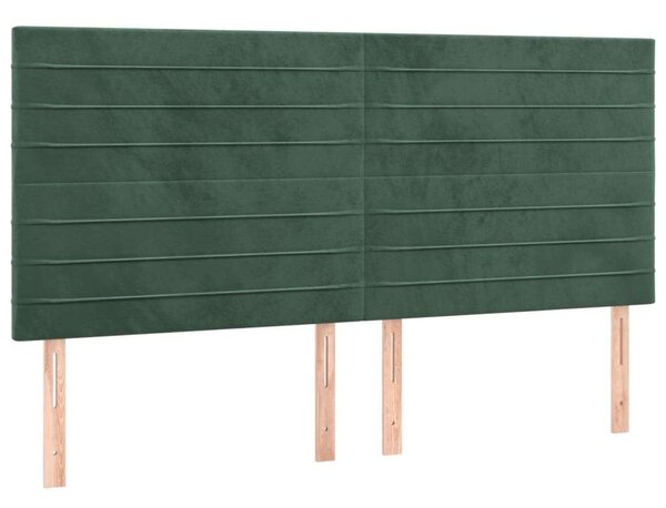 VidaXL Bársony Ágy Matraccal - Sötétzöld 200x200 cm