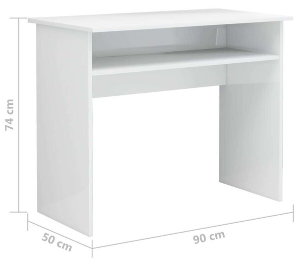 VidaXL Íróasztal - Fehér - 90x50x74 cm