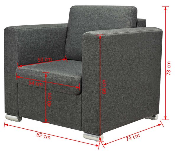 VidaXL Sötétszürke Szövet Fotel - 82x73x78 cm