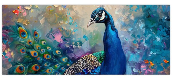 Kép - Festmény egy páva (120x50 cm)