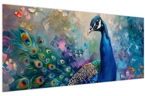Kép - Festmény egy páva (120x50 cm)