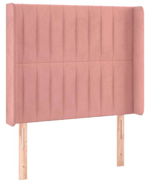Bársony LED Fejtámla - Rózsaszín - 93x16x118/128cm