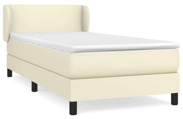 VidaXL krémszínű műbőr rugós ágy matraccal 100 x 200 cm