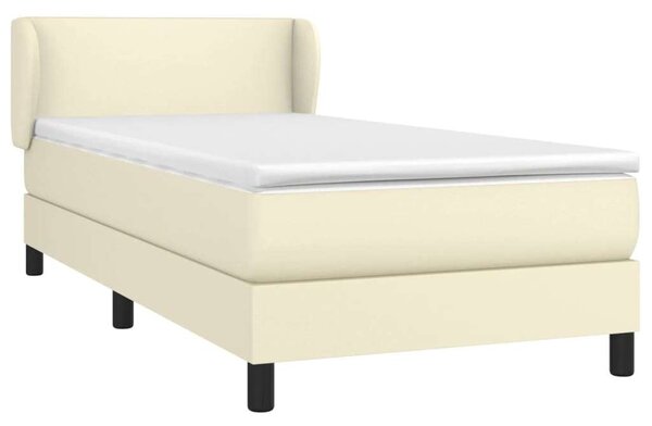 VidaXL krémszínű műbőr rugós ágy matraccal 100 x 200 cm