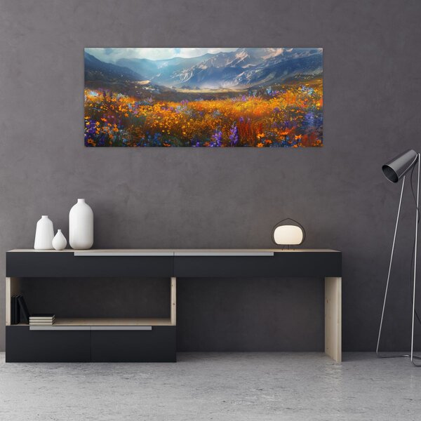 Kép - Festett hegyi táj II. (120x50 cm)