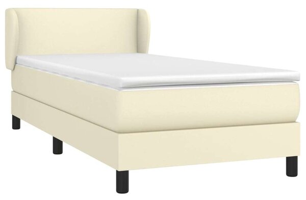 VidaXL krémszínű műbőr rugós ágy matraccal 100 x 200 cm