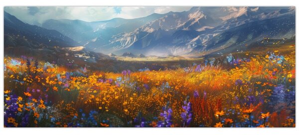 Kép - Festett hegyi táj II. (120x50 cm)