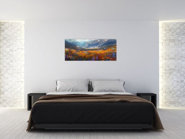 Kép - Festett hegyi táj II. (120x50 cm)