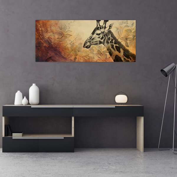 Kép - Zsiráf, festmény (120x50 cm)
