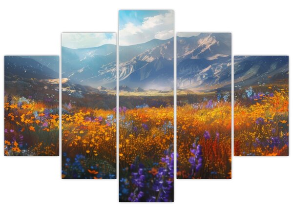 Kép - Festett hegyi táj II. (150x105 cm)