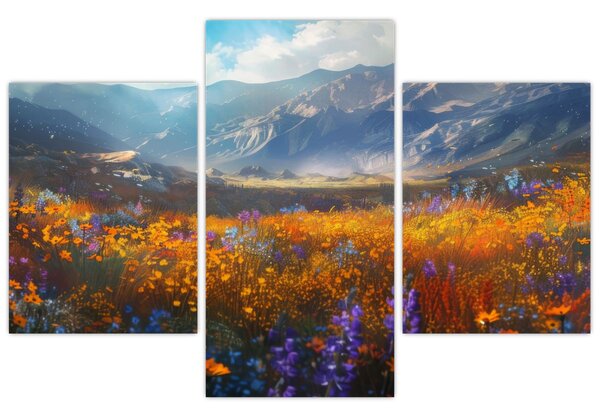 Kép - Festett hegyi táj II. (90x60 cm)