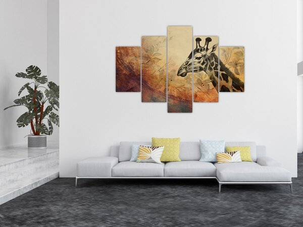 Kép - Zsiráf, festmény (150x105 cm)