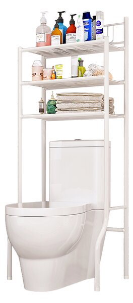 KONDELA Polc a WC fölé, fehér, REMIN