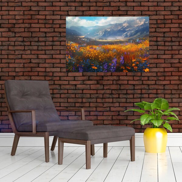 Kép - Festett hegyi táj II. (90x60 cm)
