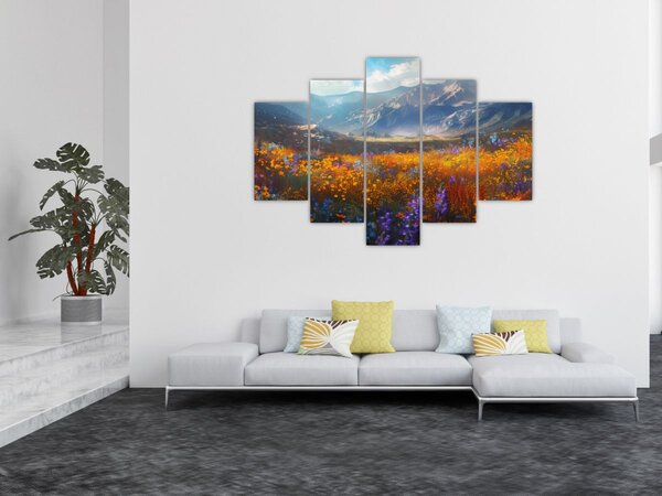 Kép - Festett hegyi táj II. (150x105 cm)