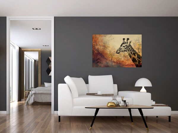 Kép - Zsiráf, festmény (90x60 cm)