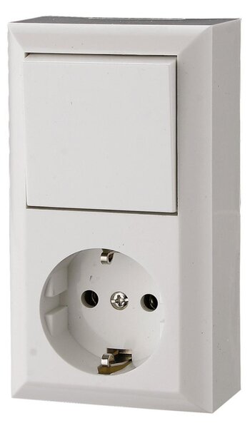 GAO 0314H Business Line IP20 földelt aljzat és váltókapcsoló, csatlakozóaljzat és váltókapcsoló kombináció, beltéri, 230 V~ / 50 Hz / 16/10 A, fehér