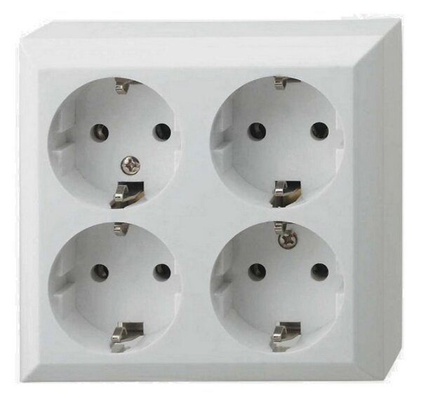 GAO 0313H Business Line IP20 4 férőhelyes földelt aljzat, 4 férőhelyes földelt csatlakozóaljzat, beltéri, 230 V~ / 50 Hz / 16 A, fehér