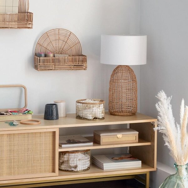 Asztali lámpa, rattan, 56 cm - CLOE