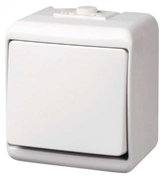 GAO 22081 1 pólusú kapcsoló, kültéri IP44 kivitel, 230 V~ / 50 Hz / 10 A, fehér