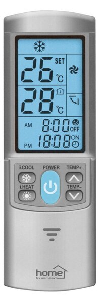 HOME URC 2000AC/SL univerzális légkondicionáló távirányító, 2000 működtető kód, 10000 típushoz, SMART elalvásmód, márka szerinti kézi beállítás