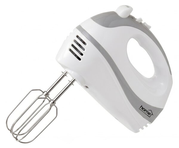 HOME HG KM 18 kézi mixer, teljesítmény 250 W, 5 sebességfokozat, TURBO fokozat, habverő és dagasztó karok, fehér