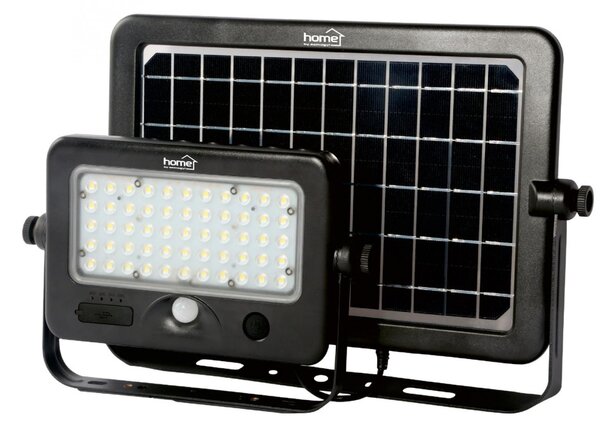 HOME FLP 1100 SOLAR, napelemes LED reflektor, PIR mozgásérzékelő, 1100 lm, 6000 K, 7200 mAh