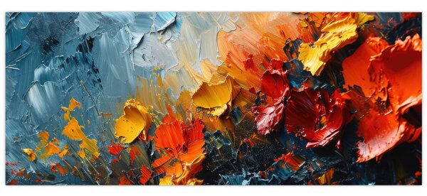 Kép - Virágok absztrakt festménye III. (120x50 cm)