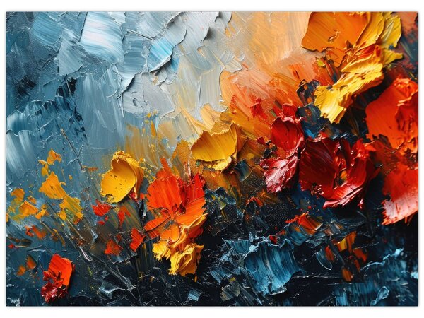 Kép - Virágok absztrakt festménye III. (70x50 cm)