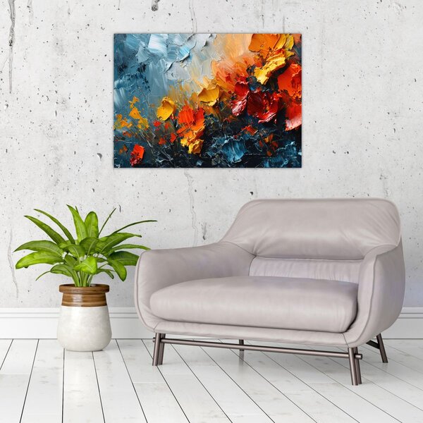 Kép - Virágok absztrakt festménye III. (70x50 cm)