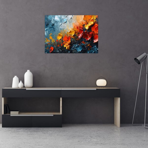 Kép - Virágok absztrakt festménye III. (70x50 cm)
