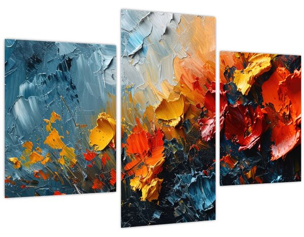 Kép - Virágok absztrakt festménye III. (90x60 cm)