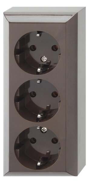 GAO 0510089777 Business Line IP20 3 férőhelyes földelt csatlakozóaljzat, beltéri, 230 V~ /50 Hz / 16 A, barna