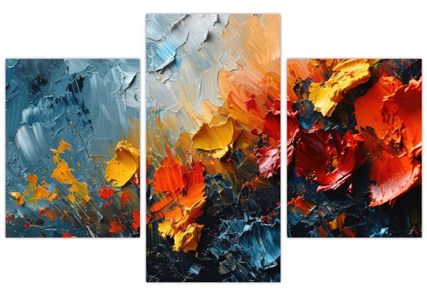 Kép - Virágok absztrakt festménye III. (90x60 cm)