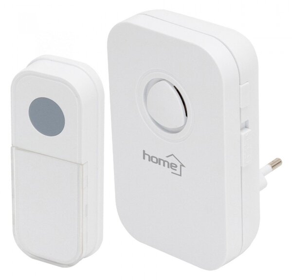HOME DB 1031AC vezeték nélküli csengő, 100m hatótáv, 3-fokozatú hangerő, 36 dallam, 8 párosítható nyomógomb, zavarvédett, 230V-os tápellátás