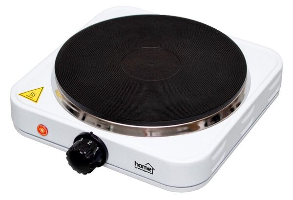 HOME HG R 01WH hordozható elektromos főzőlap, teljesítmény: 1500 W, ∅18 cm főzőfelület, zománcozott készülékház, fehér