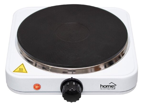 HOME HG R 01WH hordozható elektromos főzőlap, teljesítmény: 1500 W, ∅18 cm főzőfelület, zománcozott készülékház, fehér