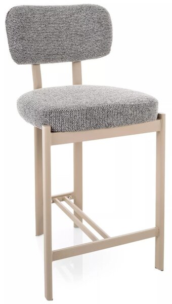 Misaki H-2 Bárszék Szürke Textil Kaszmir Fém Vázzal