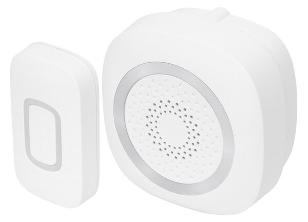 HOME DB 1601DC vezeték nélküli csengő, 160m hatótáv, 60 dallam, 3-fokozatú hangerő és némítás, kapcsolható fényjelzés, elemes tápellátás