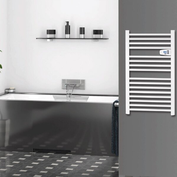 HOME FKTW 501 fali elektromos törölközőszárító, 500W, LCD, fehér