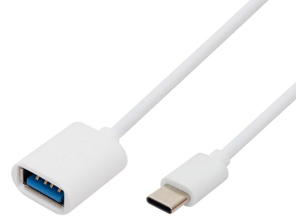 HOME USBC OTG kábel, USB-C dugó, USB-A aljzat, kétirányú, 16cm, 2,1A, 480 Mbps