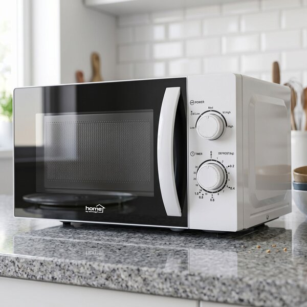 HOME HG MH 21 mikrohullámú sütő, 700 W, 20 literes, 5 fokozatban állítható teljesítmény, fehér
