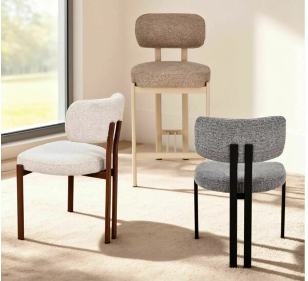 Misaki H-2 Félhoker Bézs Textil Kaszmir Fém Vázzal