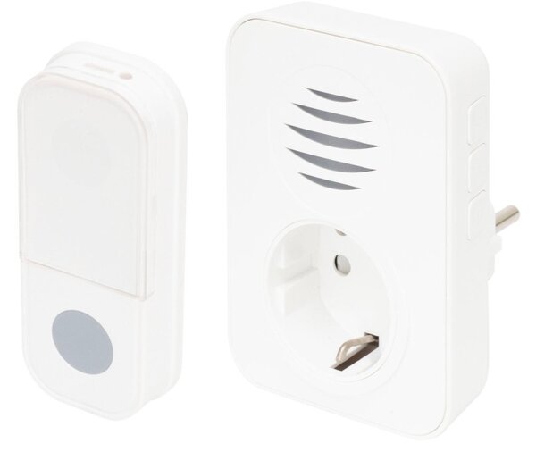 HOME DBA1101AC vezeték nélküli csengő, elemes nyomógomb, max 110m hatótáv, 38 dallam, IP44 nyomógomb