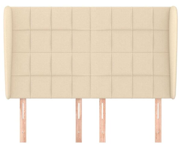 VidaXL Krémszínű Szövet Fejtámla Szárnyakkal - 147x23x118/128cm