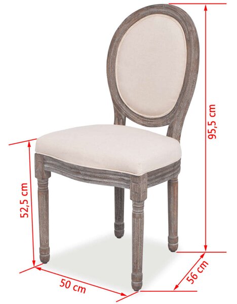 Elegáns Krémszínű Szövet Étkezőszék - 6 db