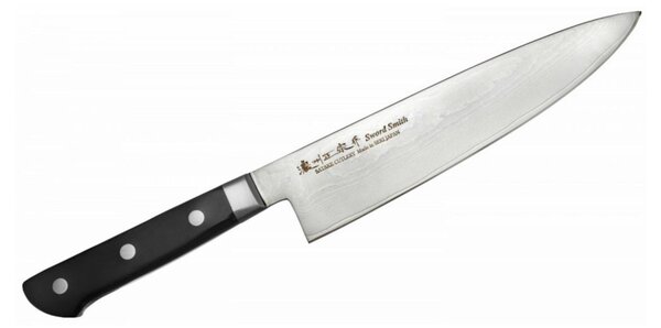 Satake 805-544 Daichi Gyuto (Séf) japán damaszk konyhakés, 20 cm-es penge hossz, damaszk acél, pakka fa markolat