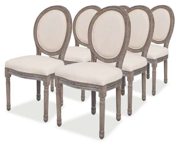 Elegáns Krémszínű Szövet Étkezőszék - 6 db